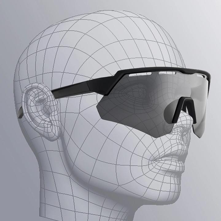 Productafbeelding Rockbros Gepolariseerde fietsbril met UV-bescherming en corrigerende inzet - Grijs (Houtskool, Zilver)