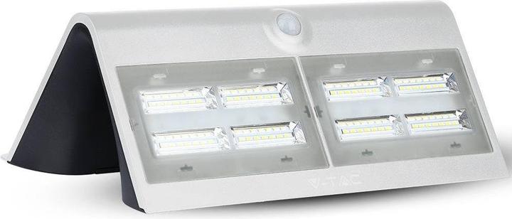 Image du produit V-TAC VT7677 Applique murale solaire à LED 6,8 WBlanc naturel, corps blanc et noir (800 lm, IP65)