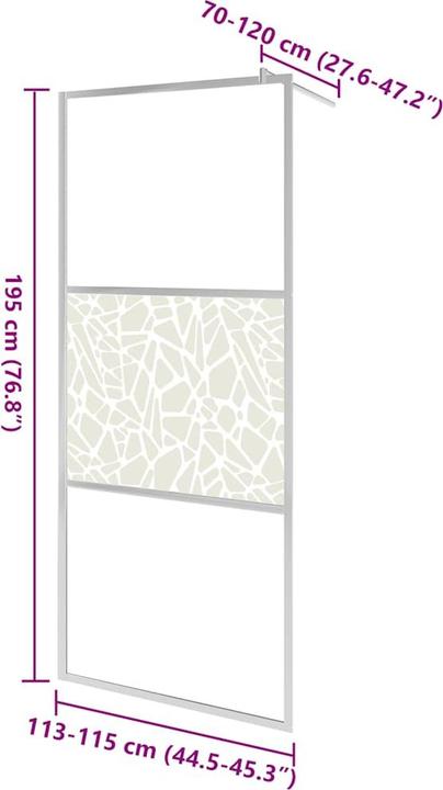 Produktbild vidaXL Duschwand (80 cm, 80 cm, 195 cm)