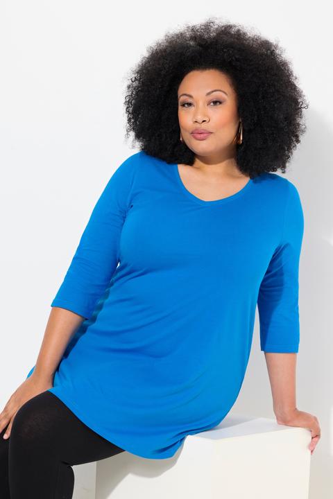 Produktbild Ulla Popken Longshirt, A-Linie, V-Ausschnitt, 3/4-Arm (68)