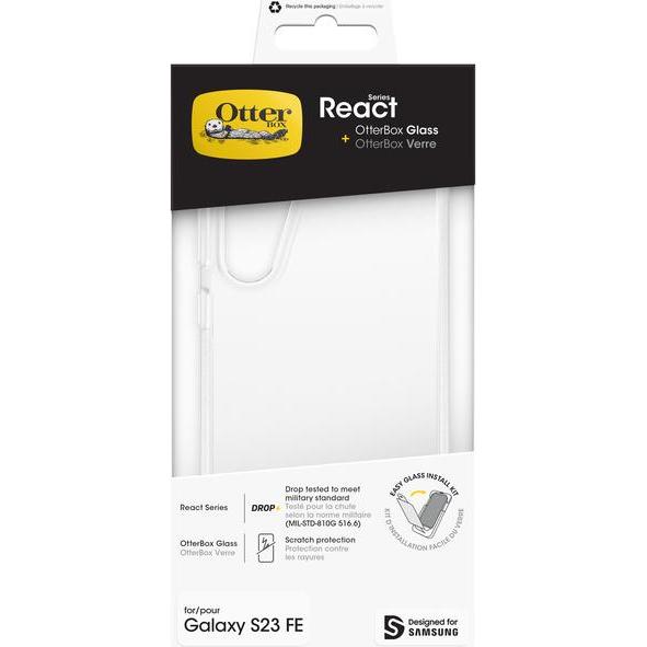 Thumbnail - OtterBox React + Glass Bundle - Kit (Samsung Galaxy S23 FE), Smartphone Hülle, Transparent