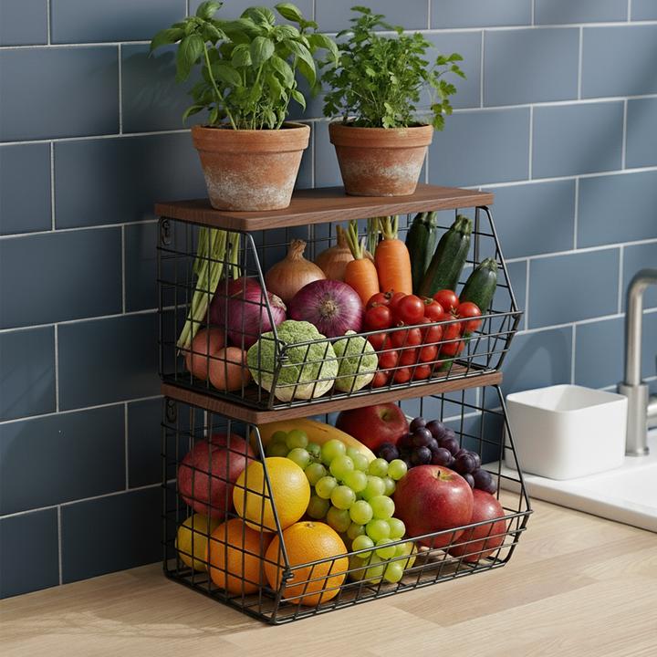 Produktbild Relaxdays Obstkorb Wandregal