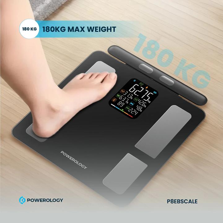 Image du produit Powerology 8-Electrode Smart Body Analyzer Scale Composition with Digital Screen Display (180 kg)