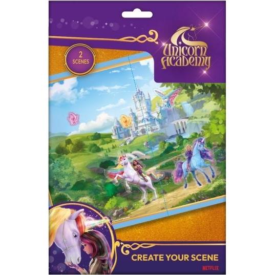 Unicorn Academy, Sticker, Reusable Sticker set - Create your scene - 2 scenes included