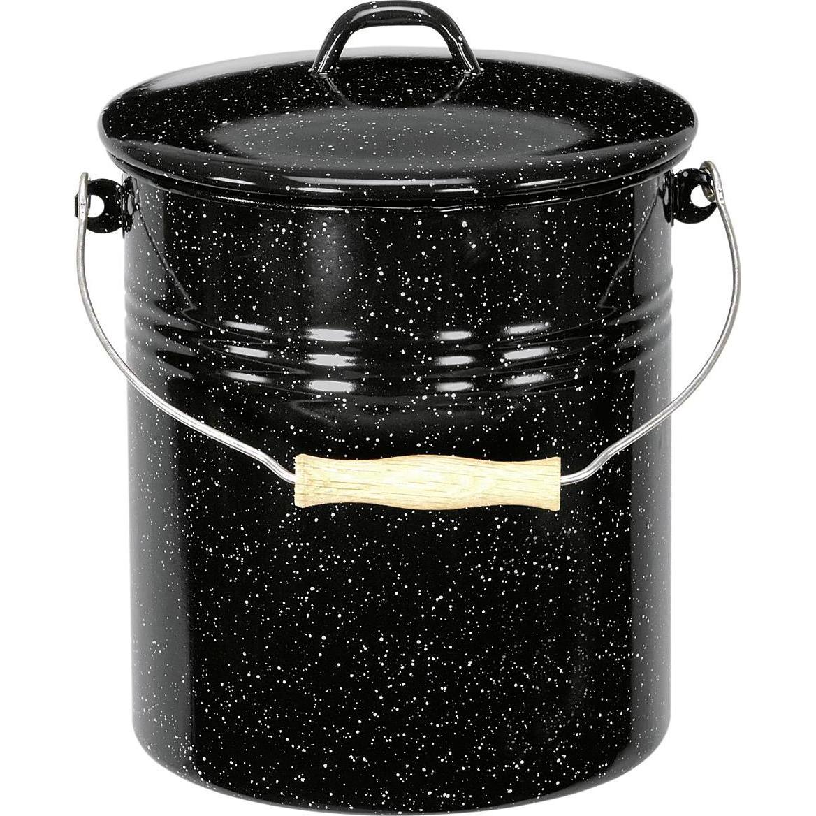 Krüger Cestino per rifiuti 5l m.D. bw-wss gesp., Pattumiera, Nero