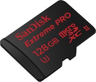 Actual product image Sandisk Extreme Pro microSD with USB 3.0 Reader (128 GB, microSDXC, U3, UHS-II)