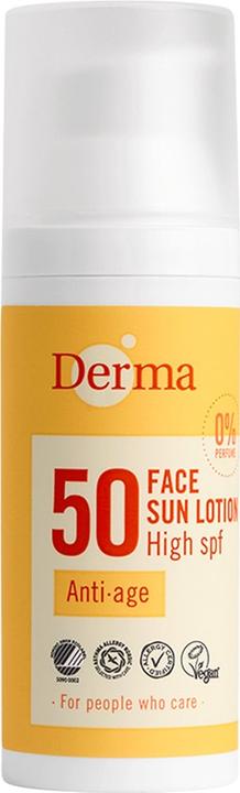 Actual product image Deroma Face Sun Lotion SPF 50 50 ml (Sun cream face, SPF 50, 50 ml)