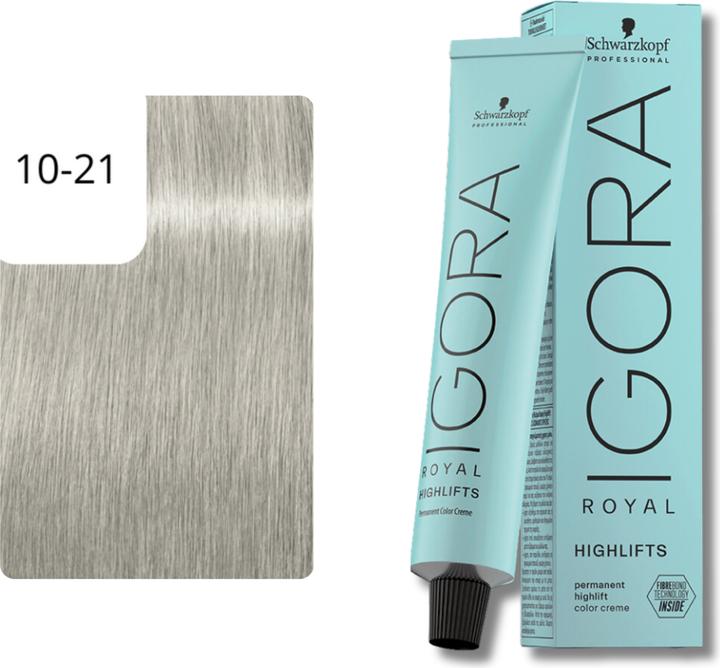 Produktbild Schwarzkopf Professional Igora Royal Highlifts 10-21 Ultrablond Beige 60ml (10-21 Highlifts Ultrablond Asch Cendré)