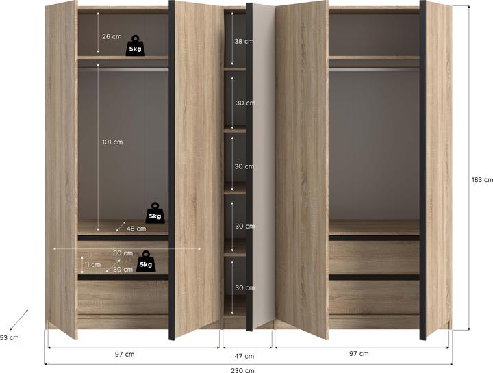 Produktbild Xonox Home Oakland (230 x 53 x 183 cm)