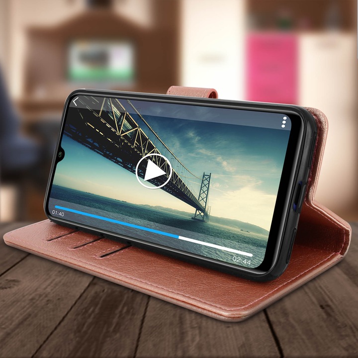 Produktbild Avizar Flip Cover Geldbörse, Klappetui Kunstleder für Xiaomi Mi A3 – Rosegold (Xiaomi Mi A3)