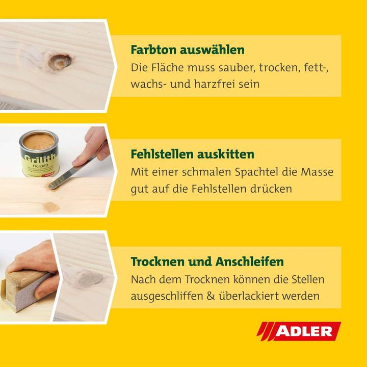 Produktbild Adler Grilith Holzkitt Füllmasse Holz Spachtelmasse (knetbar) Eiche 200 ml Dose