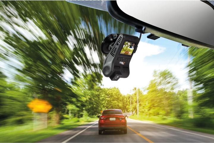 Produktbild Technaxx FullHD Dual Dashcam "TX-185" (GPS-Empfänger, Eingebaute Anzeige, Eingebautes Display, Eingebautes Mikrofon, Akku, Nachtsicht, Beschleunigungssensor, WLAN, Full HD)