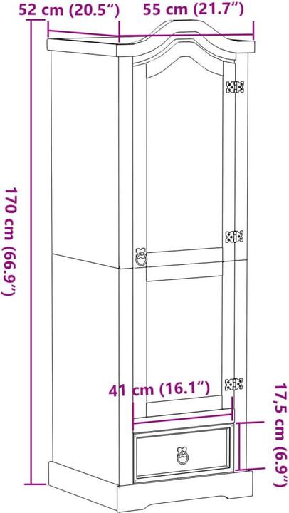Actual product image vidaXL Kleiderschrank (55 x 52 x 170 cm)