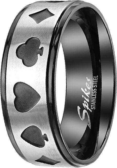 Immagine prodotto Star Piercing Anello poker di righe nere in argento spazzolato (69, Acciaio)