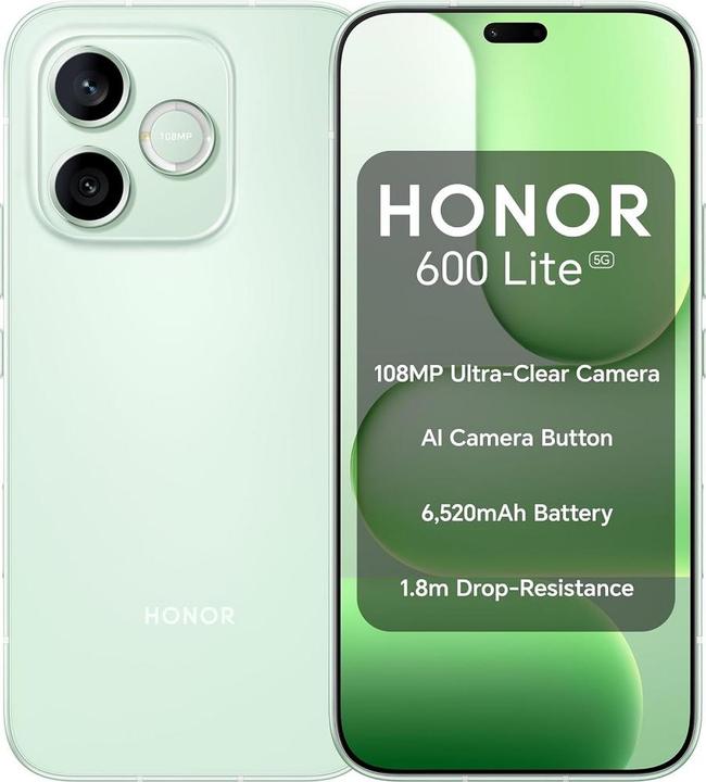 Image du produit Honor 600 Lite 5G Dual Sim 8GB RAM 256GB - Green (256 Go, Green, Vert germon, 6.60", Double SIM, 5G)
