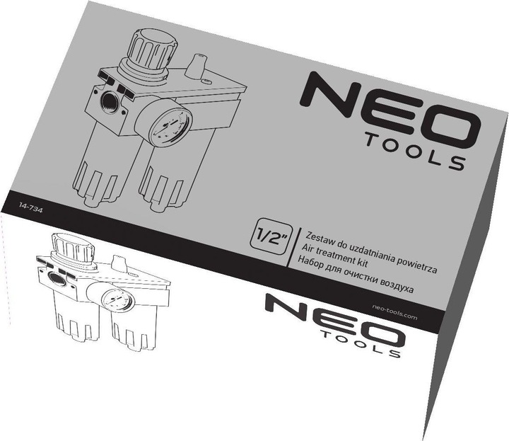 Produktbild Neo Luftaufbereitungssatz, Filter, Öl und Reduzierstück, 1/2", Metallgehäuse