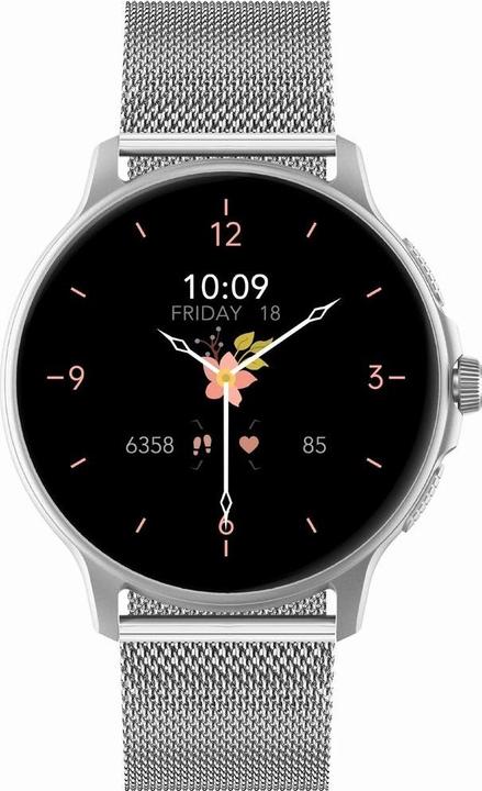 Produktbild Gravity GT12-6 Damen-Smartwatch, lila Silikonarmband + silbernes Armband
