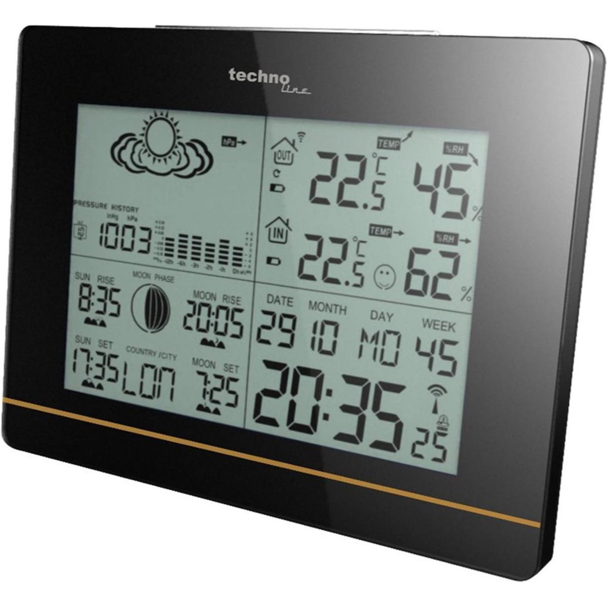 Technoline Ws6750, Wetterstation, Schwarz