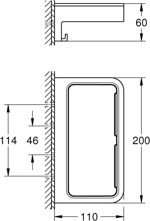 Actual product image Grohe Start Cube QuickFix shower basket, adhesive, chrome (15 x 15 x 15 cm)
