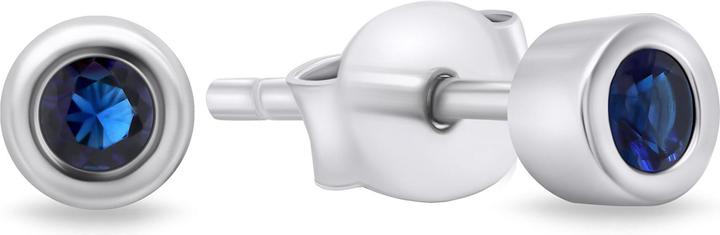 Brilio Silver - Timeless silver earrings withue zircons EA609WB