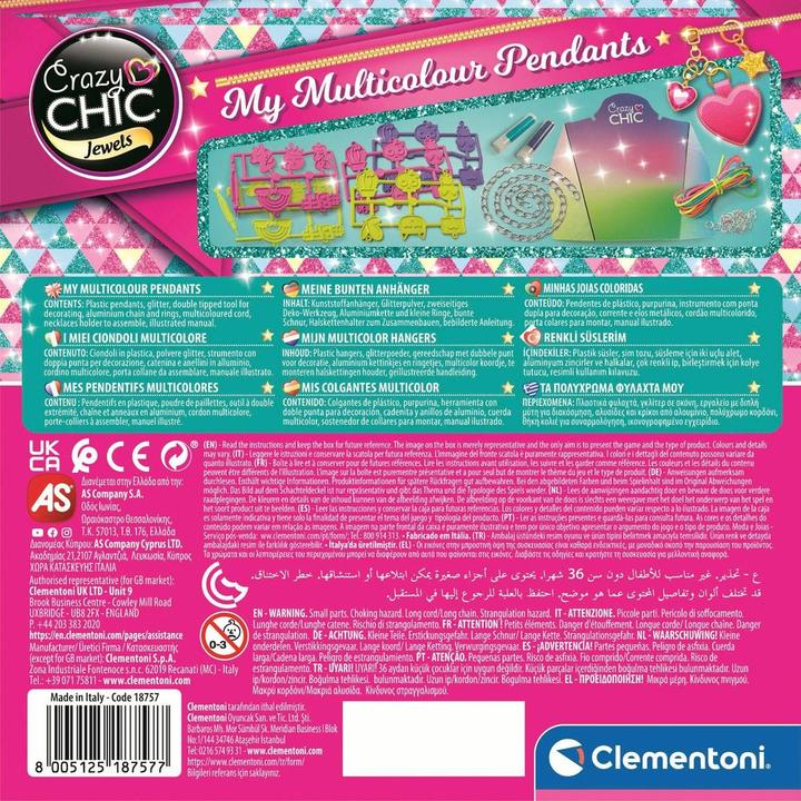 Actual product image Clementoni Crazy Chic My Colourful Pendants DFI