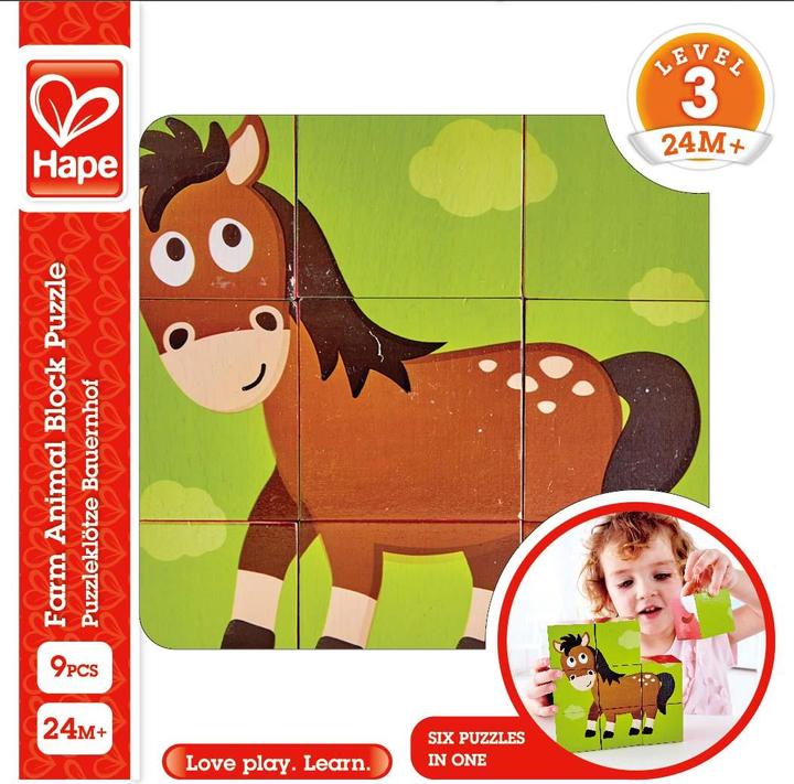 Produktbild Hape Blockpuzzle Bauernhof (9 Teile)