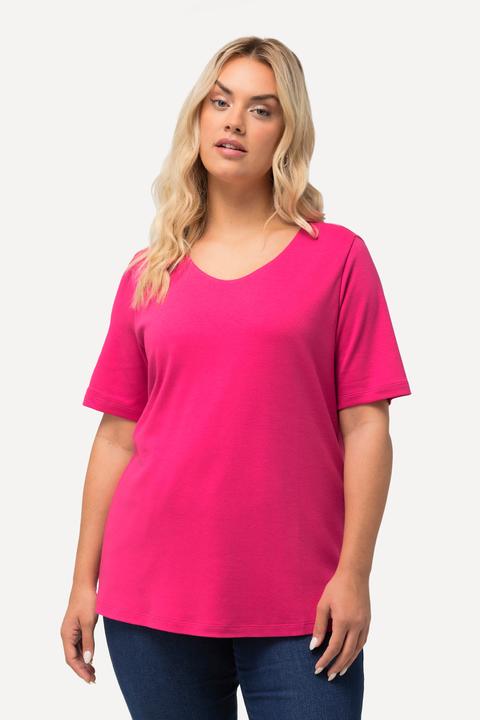 Produktbild Ulla Popken Shirt, doppellagige Vorderseite, Slim, Rundhals, Halbarm (56)