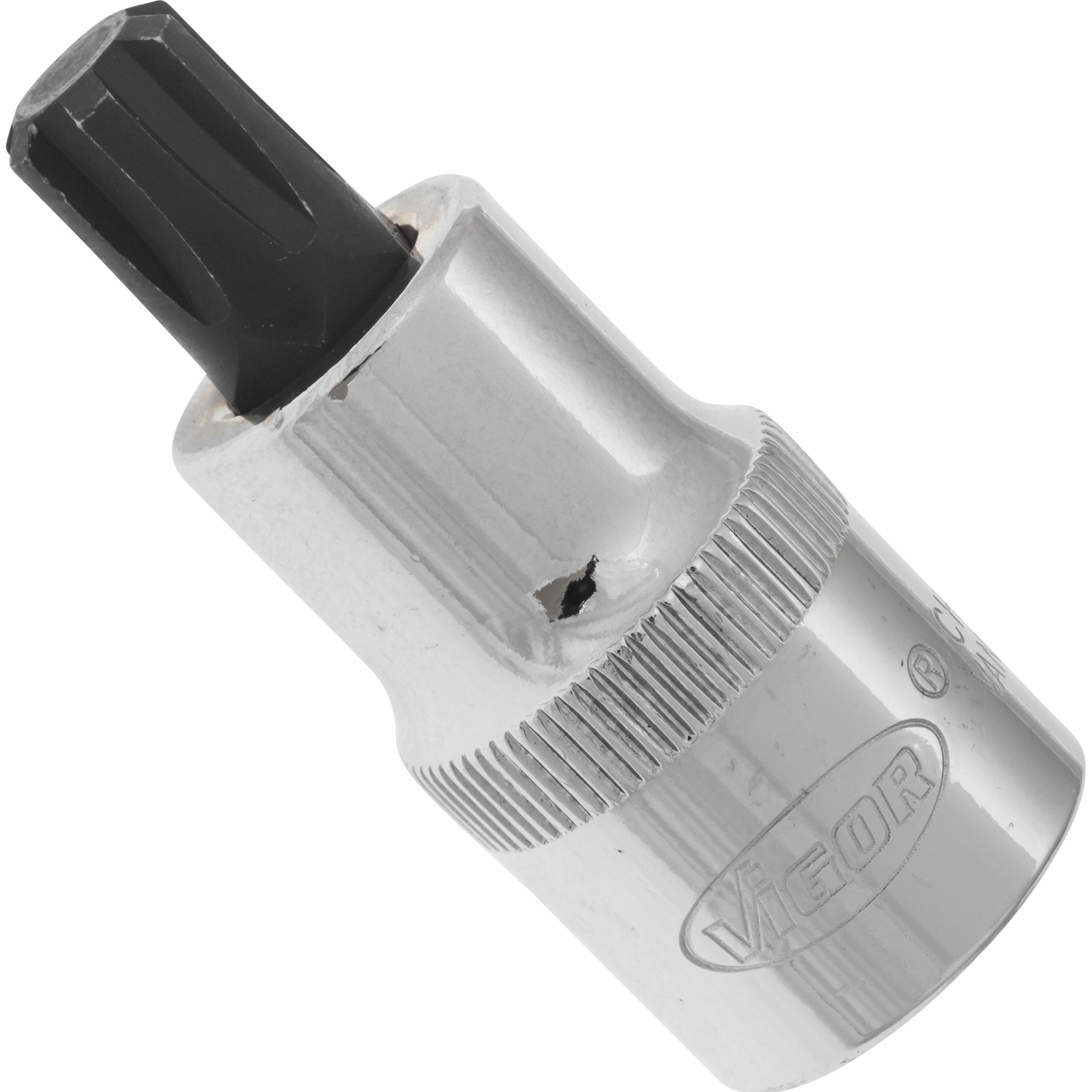 Vigor, Steckschlüssel + Stecknuss, RIBE Schraubendreher-Einsatz ∙ V2207 ∙ Vierkant12,5 mm (1/2 Zoll) ∙ Innen Keilprofil ...