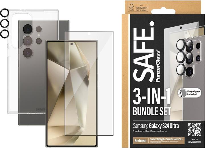 Productafbeelding Safe Rand tot rand glas + behuizing (1 Stuk, Samsung Galaxy S24 Ultra)