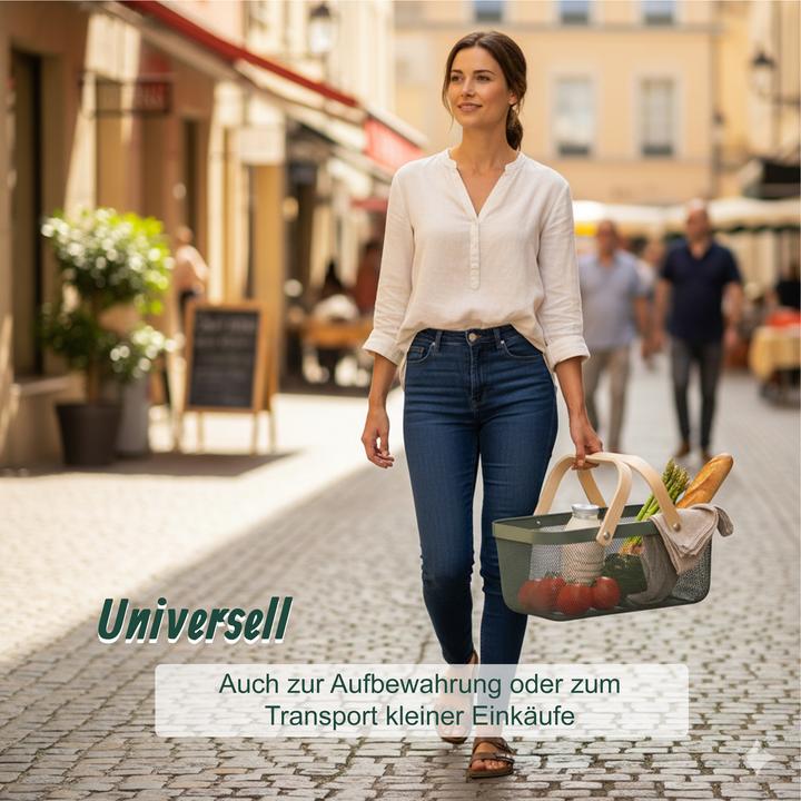 Immagine prodotto Relaxdays Eckiger Drahtkorb mit Henkeln (43 cm, 1x)