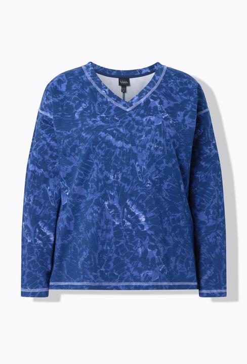 Produktbild Ulla Popken Sweatshirt, Schmetterlinge, V-Ausschnitt, Langarm (54, 56)