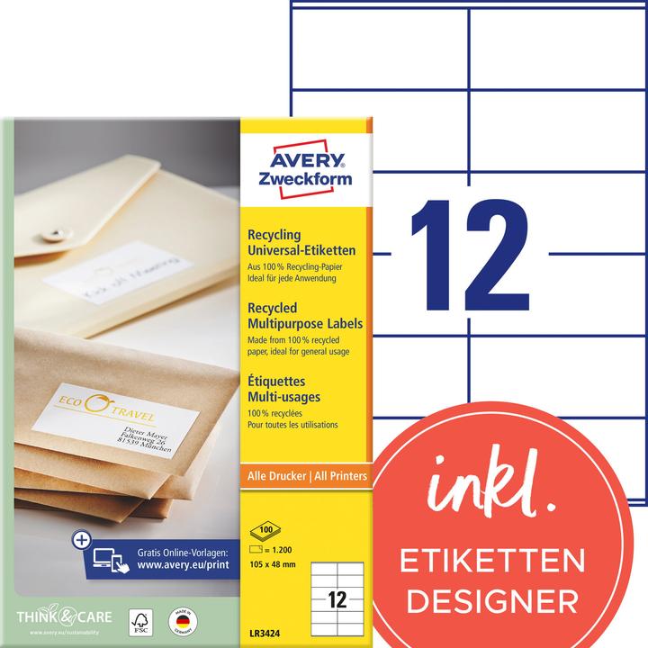 Avery Recycling Universal-Etiketten