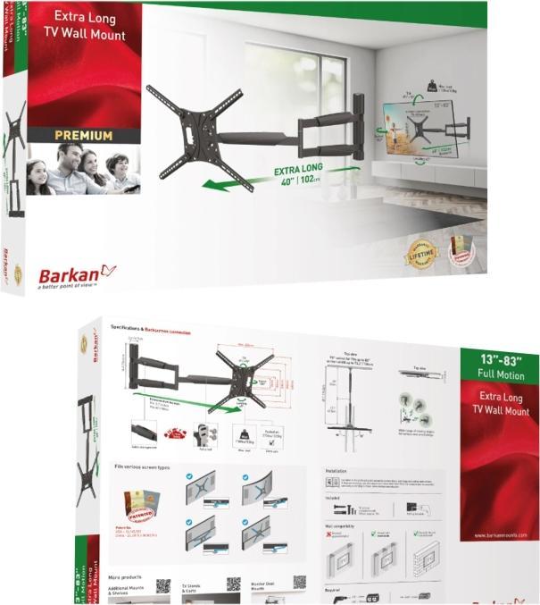 Produktbild Barkan WH 443XL-SW (Wand, 50 kg, 13" - 83")