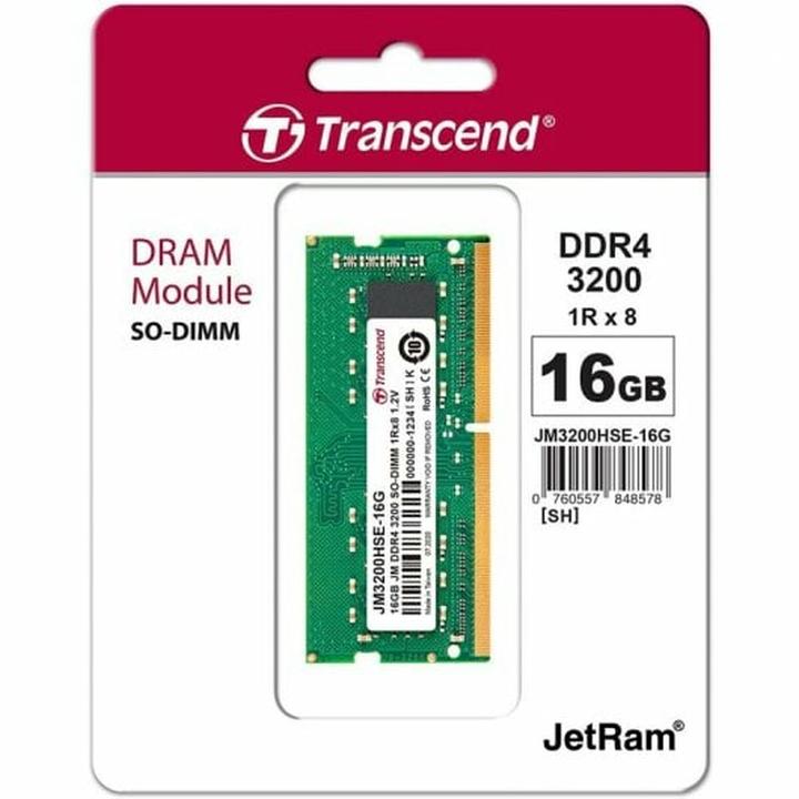 Image du produit Transcend JM3200HSE-16G (1 x 16GB, 3200 MHz, RAM DDR4, SO-DIMM)
