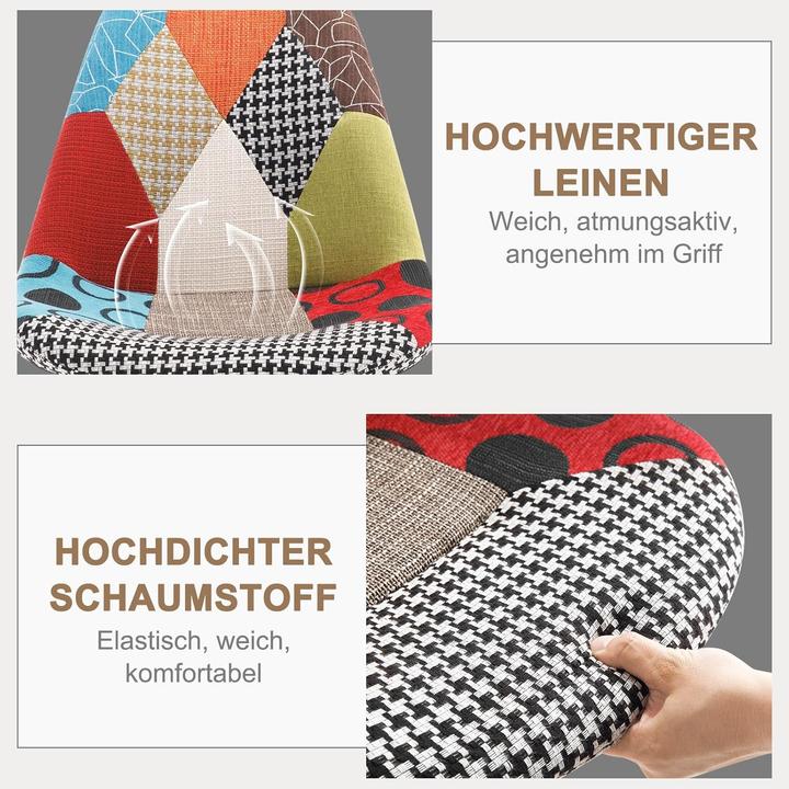 Produktbild Woltu Esszimmerstühle im Patchwork-Design (8er Set)