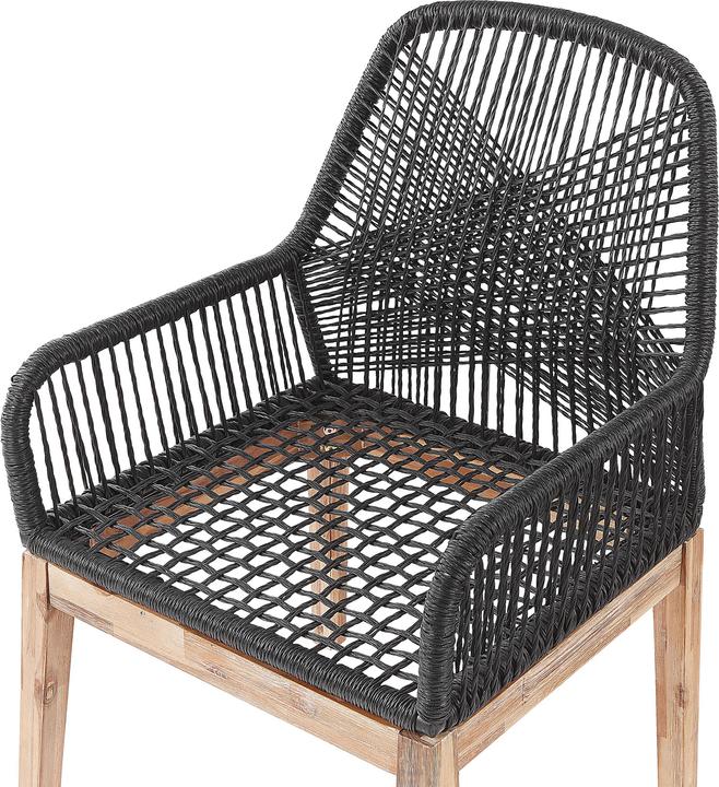 Produktbild Beliani Gartenmöbel Set Faserzement grau 90 x 90 cm 4-Sitzer Stühle schwarz / grau OLBIA (90 cm)