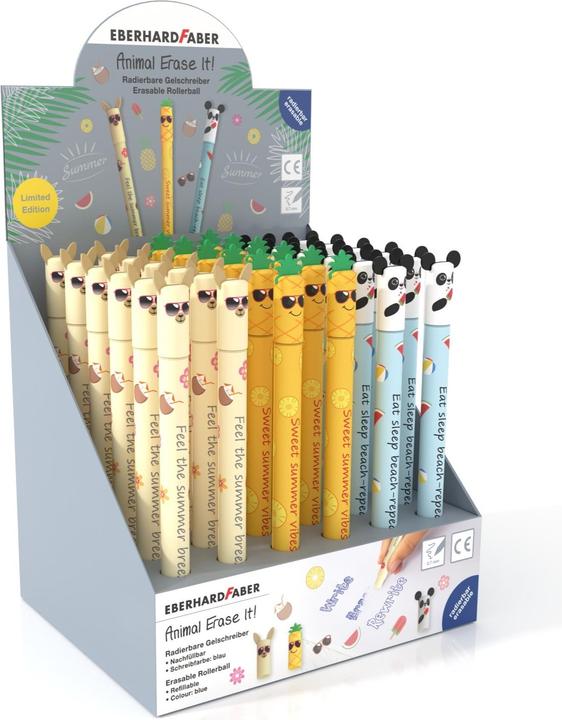 Productafbeelding EberhardFaber Roller Gel Animal Erase it! Limited Edition (Gesorteerd, Blauw, 36 x)