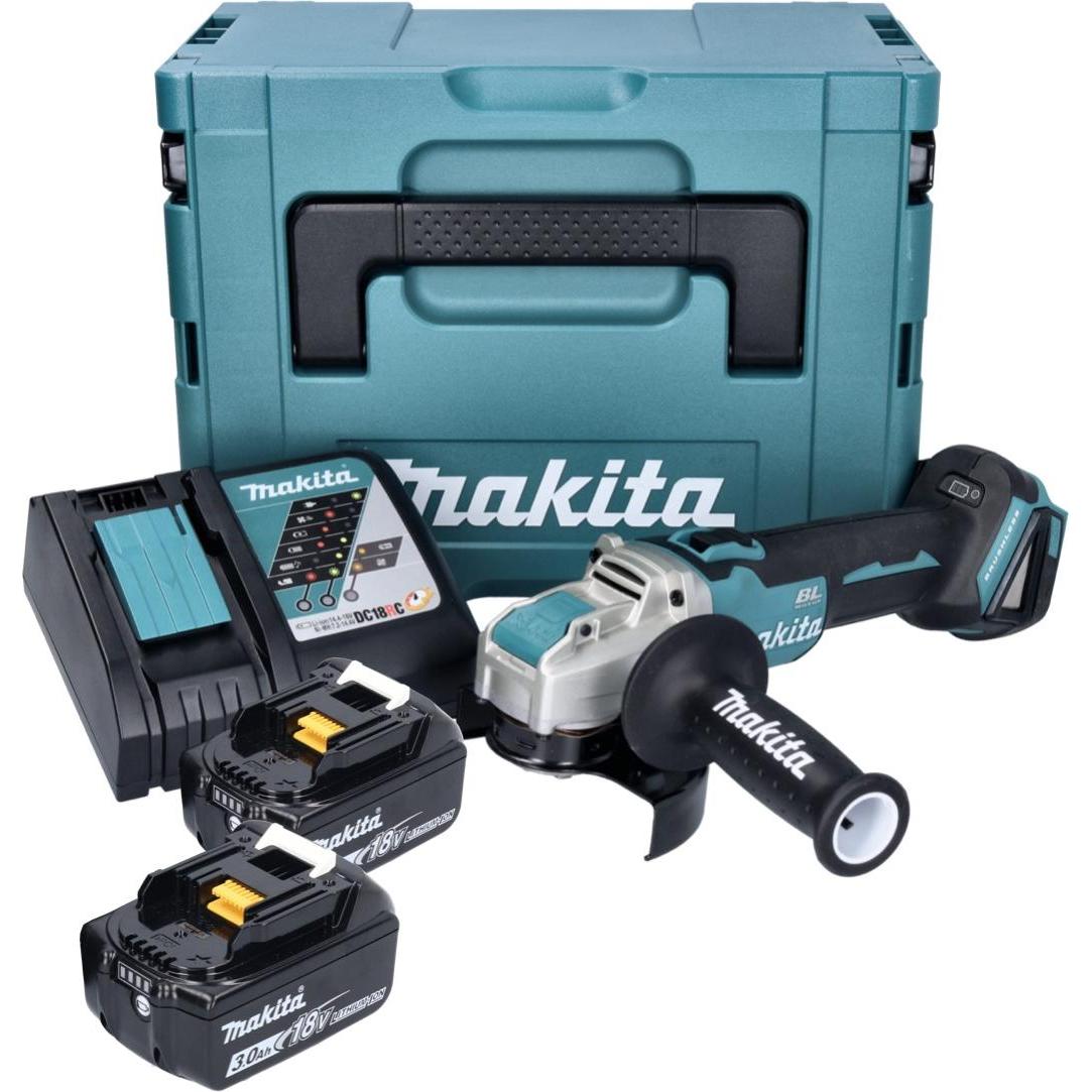 Thumbnail - Makita, Winkelschleifer, DGA 521 RFX1J Akku Winkelschleifer 18 V 125 mm X-LOCK Brushless + 2x Akku 3,0 Ah + LadegerÃ¤ (1...