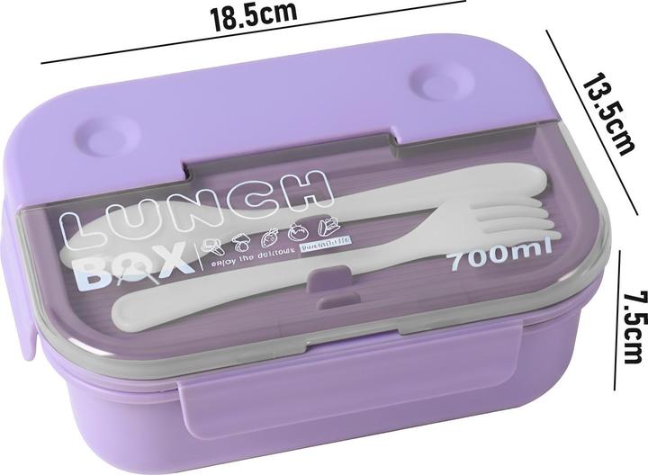 Produktbild Cheffinger Lunchbox 700ml 3 Fächer mit Besteck