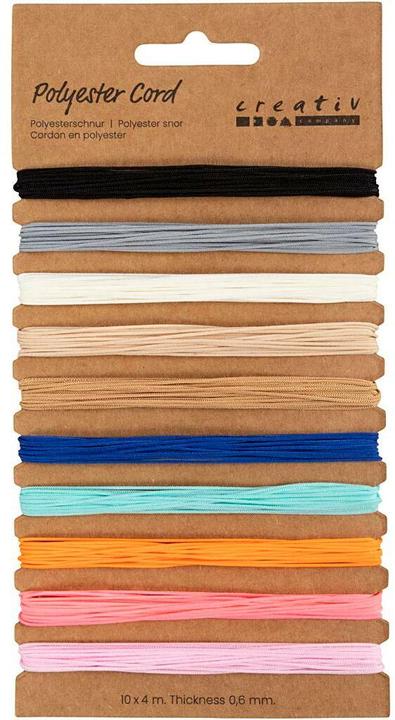 Creativ Company Schmuckfaden Polyesterschnur Mehrfarbig, Länge: 4 m
