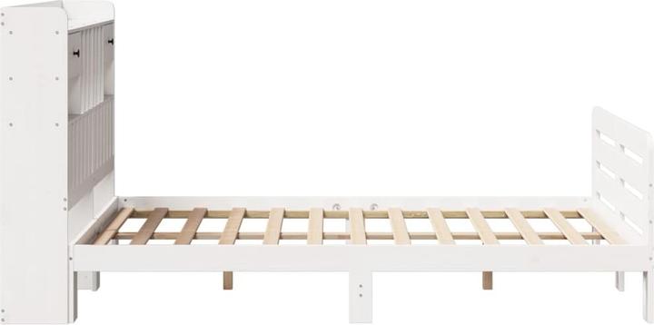 Produktbild vidaXL Massivholzbett Holzbett Bett mit Regal ohne Matratze Weiss 180x200cm (180 x 200 cm)