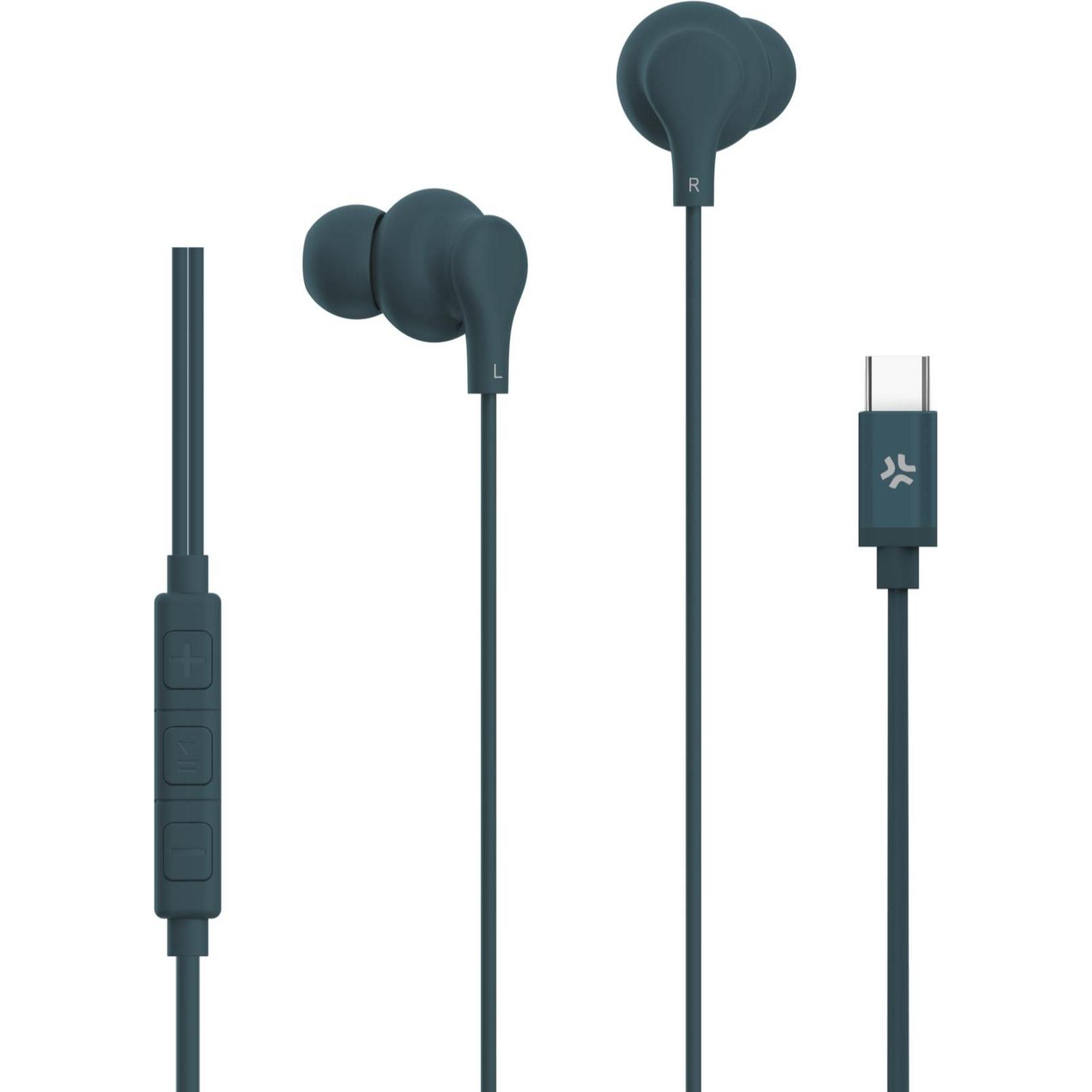 Celly Blu Usb-C Stereo Wired Earphones (Nessuna Cancellazione Del Rumore, Cablato), Cuffie,