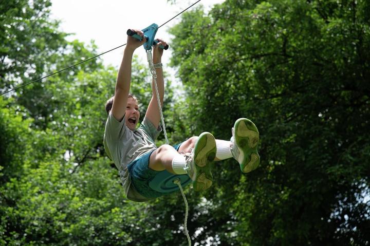 Actual product image Trelines Rope slide with brake (30 m + quick set-up)