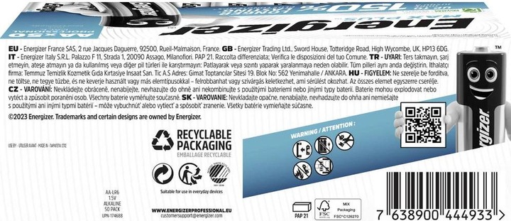 Actual product image Energizer Max Plus (50 pcs., AA, 2800 mAh)