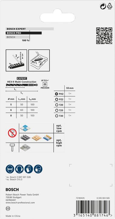 Produktbild Bosch Professional Zubehör Impact Control HEX-9 MultiConstruction / Power BitSet (Schraubschlitz, Sechskant (hexagonal))