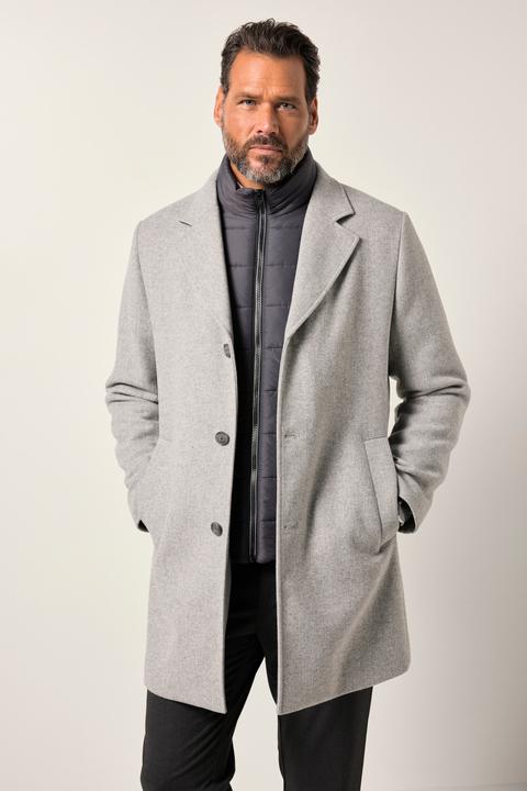 Actual product image JP1880 wool blend coat, wool content, nylon insert, lapel collar, up to 7 XL (4XL)