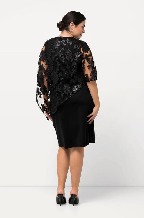 Actual product image Ulla Popken Sheer Lace Cape Dress (50, 52)