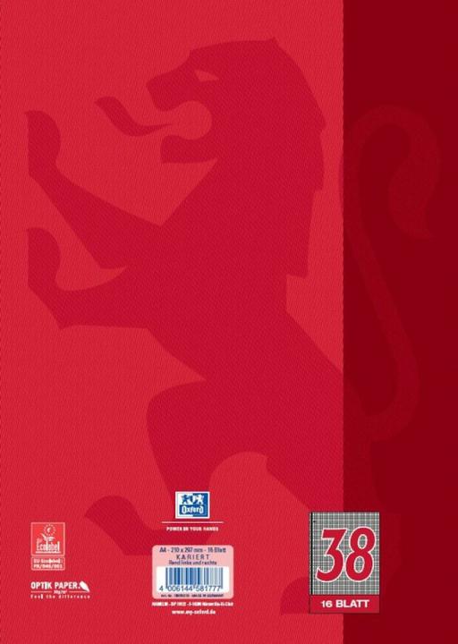 Actual product image Oxford Exercise book, A4, ruling 38 (A4, Checked, Hardcover)