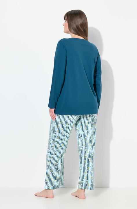 Produktbild Ulla Popken Pyjama, Blüten, Rundhals, Langarm, Taschen (42, 44)