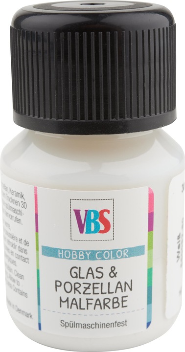 Produktbild VBS Glas- & Porzellanmalfarbe, 30 ml (Weiss, 30 ml)
